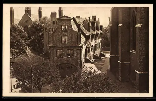 AK Lübeck, Alte Pastorenhäuser bei der Jacobikirche