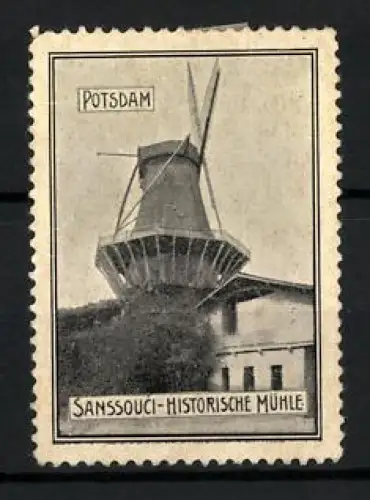 Reklamemarke Potsdam, Sanssouci-Historische Mühle, Windmühle, Windmill