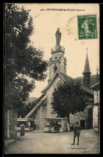AK Myans, Église Notre-Dame-de-Myans et sa statue imposante
