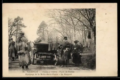 AK Valencay, Chasse à Courre, Forêt de Gatine, Équipage de la Motte-Saint-Pierre, Le Rapport