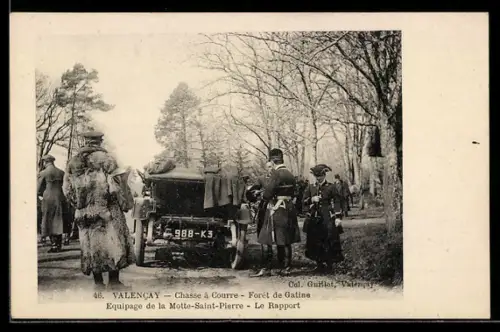 AK Valencay, Chasse à Courre, Forêt de Gatine, Équipage de la Motte-Saint-Pierre, Le Rapport