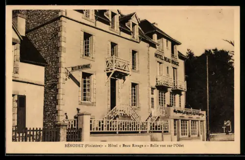 AK Bénodet /Finistère, Hôtel Beau Rivage, Belle vue sur l`Odet