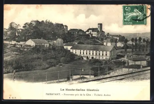 AK Passavant, Panorama pris de la Côte, Tuilerie Audon