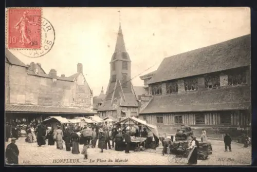 AK Honfleur, La Place du Marché