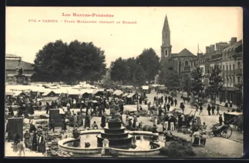 AK Tarbes, Place Marcadieu pendant le marché