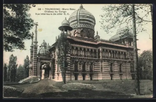 AK Tourcoing /Blanc-Seau, Château du Congo, Vue intérieure de côté