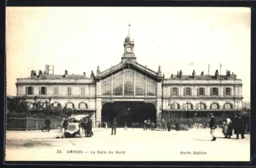 AK Amiens, La Gare du Nord