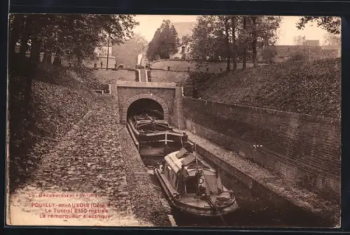 AK Pouilly-en-Auxois /Côte-d`Or, Le Tunnel 3330 mètres, Le remorqueur électrique