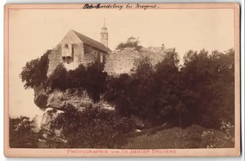 Fotografie Th. Jmmler, Bregenz, Ansicht Bregenz, Bernhardsberg mit Ruine