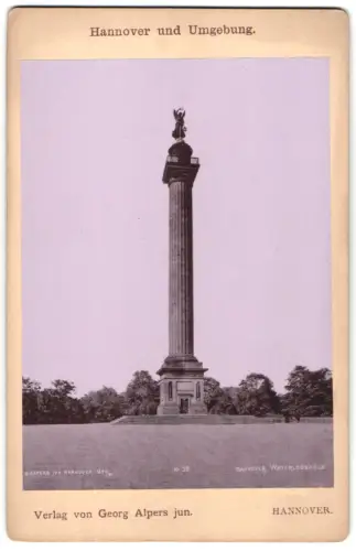 Fotografie Georg Alpers jun., Hannover, Ansicht Hannover, Waterloo-Säule