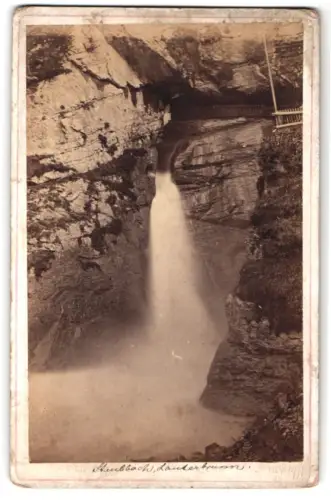 Fotografie R. Leuthold, Interlaken, Ansicht Lauterbrunn, Der Staubbachfall