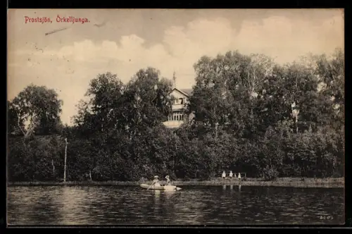 AK Örkelljunga, Prostsjön, Bootspartie u. Gebäude