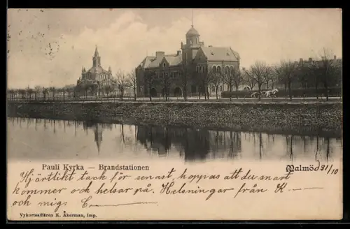 AK Malmö, Pauli Kyrka, Brandstationen, Panorama