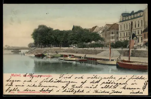 AK Malmö, Wennersborgspromenaden, Panorama