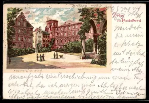Lithographie Heidelberg, Schlosshof
