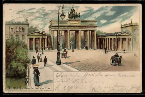 Lithographie Berlin, Brandenburger Thor