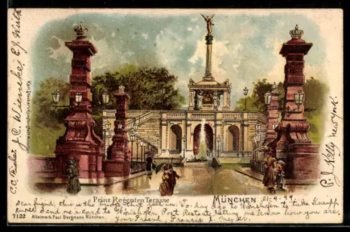 Lithographie München, Prinz Regententerrasse