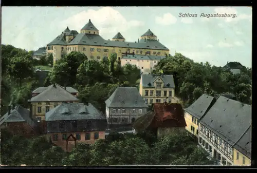 AK Augustusburg, Blick auf das Schloss