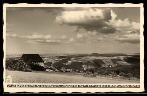 Foto-AK Walter Hahn, Dresden, Nr. 6951: Altenberg i. Erzgeb., Hotel Berghof Raupennest