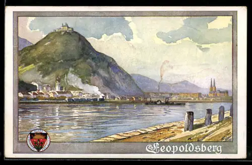 AK Deutscher Schulverein NR 139: Leopoldsberg vom Flussufer gesehen