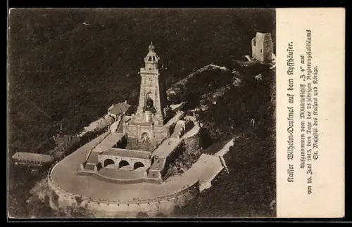 AK Kyffhäuser, Kaiser Wilhelm-Denkmal vom Luftschiff Militär-Zeppelin Z-4 aufgenommen