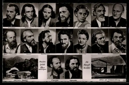 AK Oberammergau, Hauptdarsteller der Passionsspiele, Passions-Theater