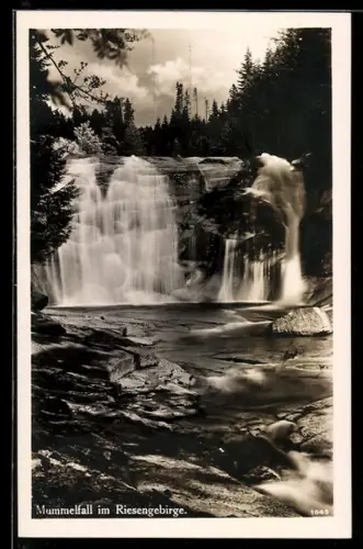 AK Mummelfall, Wasserfall im Riesengebirge