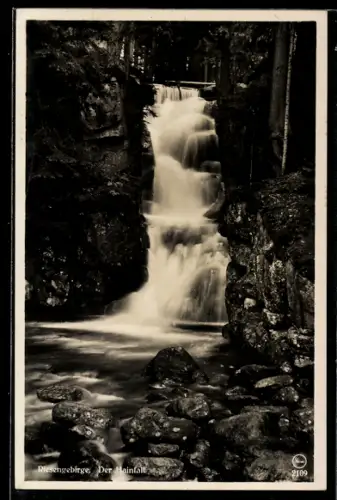 AK Hain /Riesengebirge, Hainfall, von unten gesehen
