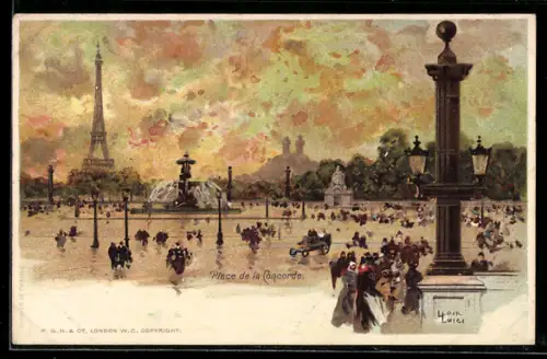 Lithographie Paris, Place de la Concorde