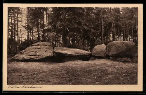 AK Sieben Steinhäuser, Formation aus vier Findlingen