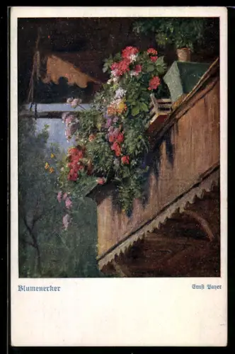 AK Deutscher Schulverein Nr. 1183: Blumenerker, Balkon mit Blumenkästen