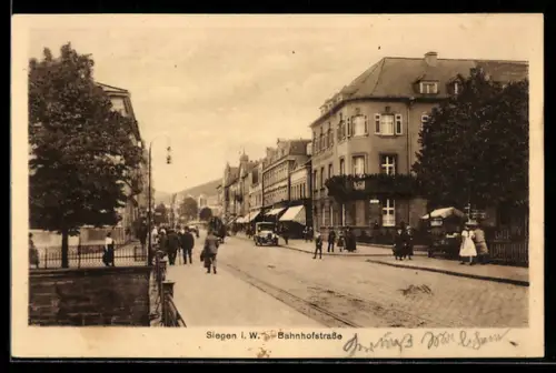 AK Siegen, Blick in die Bahnhofstrasse