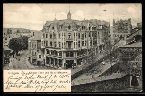 AK Siegen, Kölner-Tor und Sand-Strasse