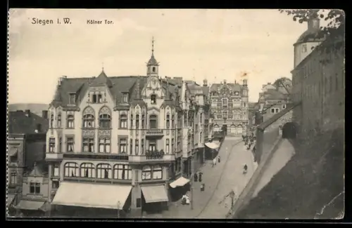 AK Siegen i. W., Strassenpartie am Kölner Tor