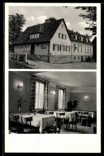 AK Riedenberg, Parkheim zum Waldhorn, Innenansicht Speisesaal