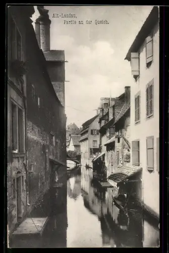 AK Landau, Altstadtpartie an der Queich