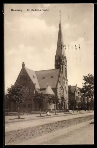 AK Hamburg-Harvestehude, Ansicht der St. Andreas-Kirche