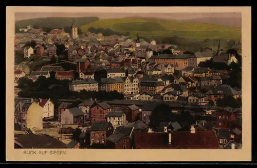 AK Siegen, Blick auf den Ort mit Kirche