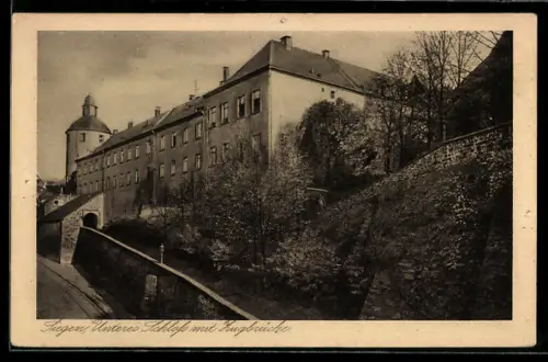 AK Siegen, Unteres Schloss mit Zugbrücke