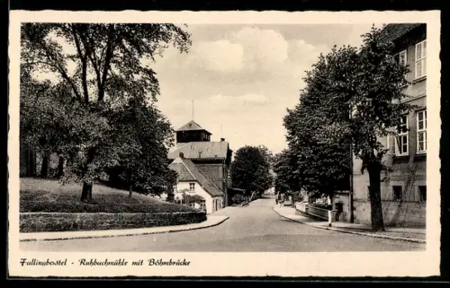 AK Fallingbostel, Ruhbachmühle mit Böhmebrücke