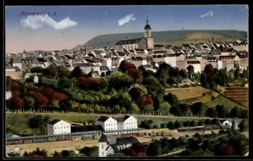 AK Annaberg i. S., Ortsansicht mit Kirche