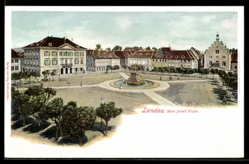 Lithographie Landau, Max Josef Platz
