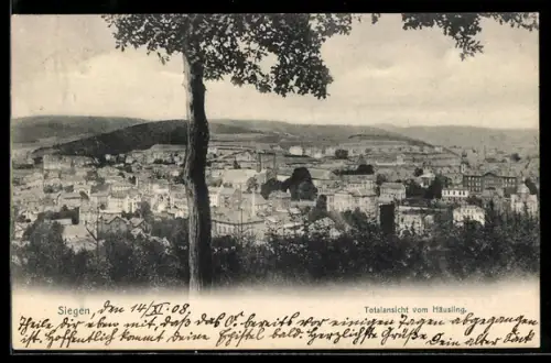 AK Siegen, Totalansicht vom Häusling