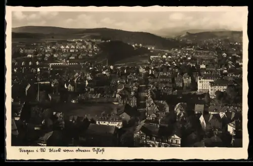 AK Siegen i. W., Blick vom oberen Schloss