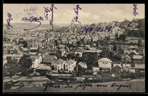 AK Siegen, Totalansicht der Stadt