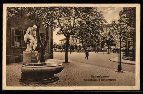 AK Kaiserslautern, Spittelbrunnen mit Stiftsplatz