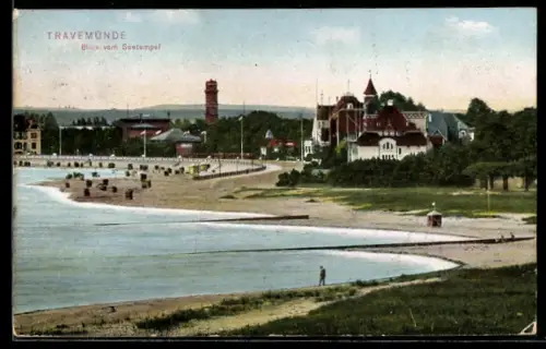 AK Travemünde, Blick vom Seetempel zum Kurhaus