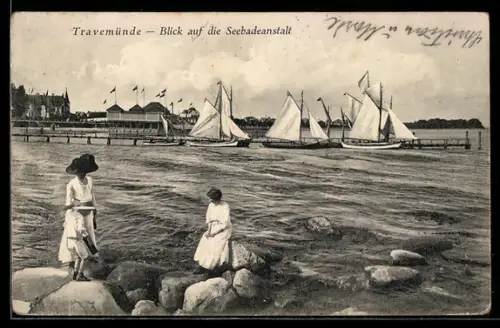 AK Travemünde, Blick auf die Seebadeanstalt