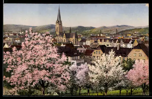 AK Kaiserslautern, Totalansicht der sonnigen Pfalz in der Blüte