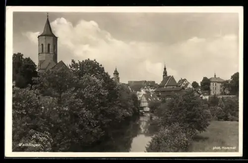 AK Waiblingen, Teilansicht vom Ort